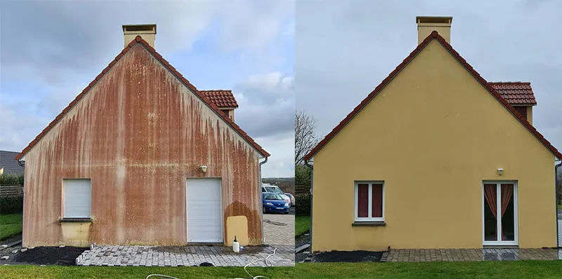 Façade nettoyée Rouen résultat