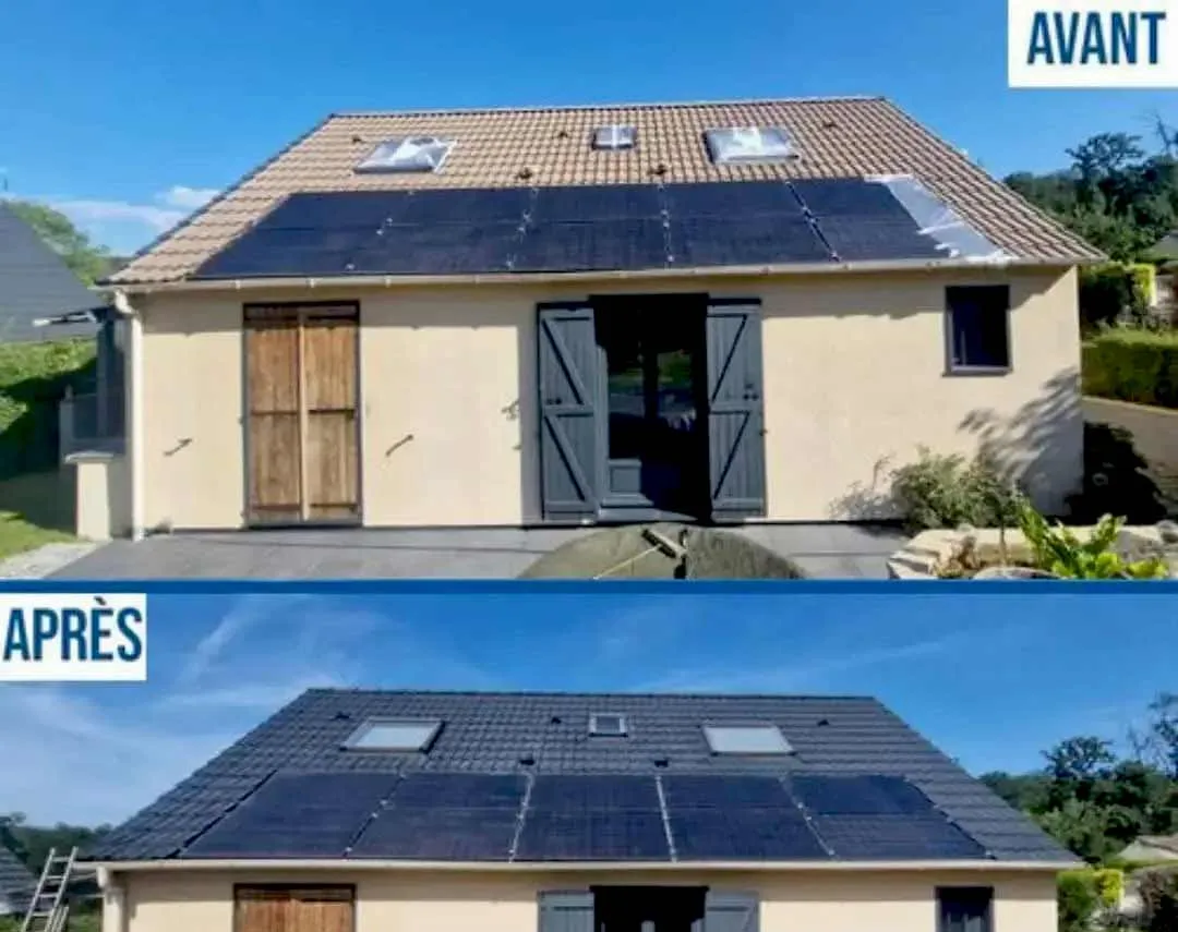 Avant après démoussage toiture